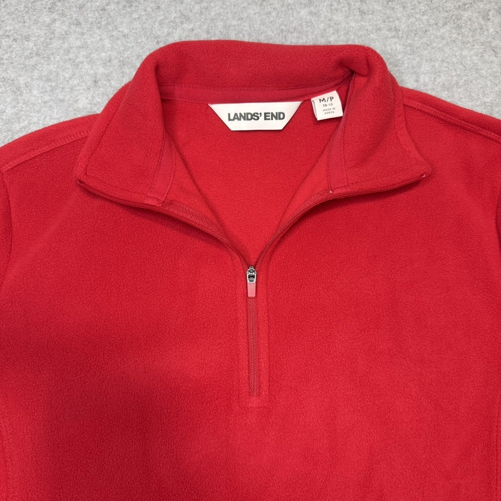 Lands End Fleece Zip Up Jacket Youth M (10-12) Red Kids EXCELLENT!